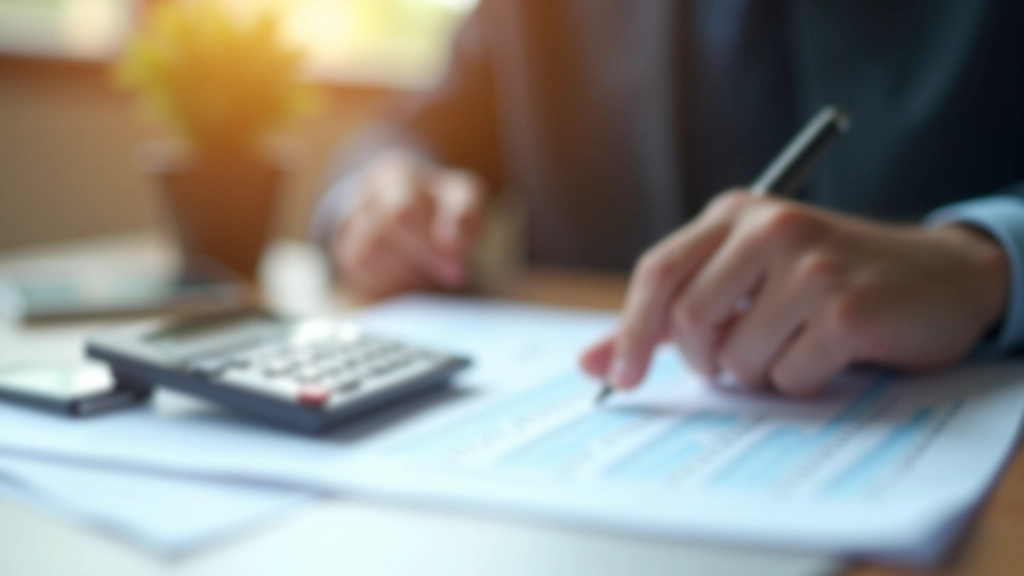 Nahaufnahme von Finanzberechnungen mit Taschenrechner und Notizen auf Papier